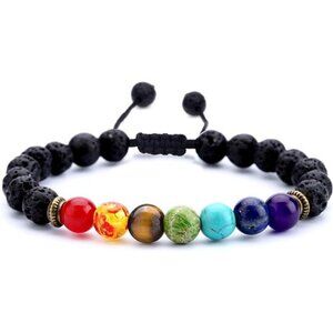Lava Stone Chakra Bracelet Diffuser Yoga Bracelet Natural Stone Beads Unisex